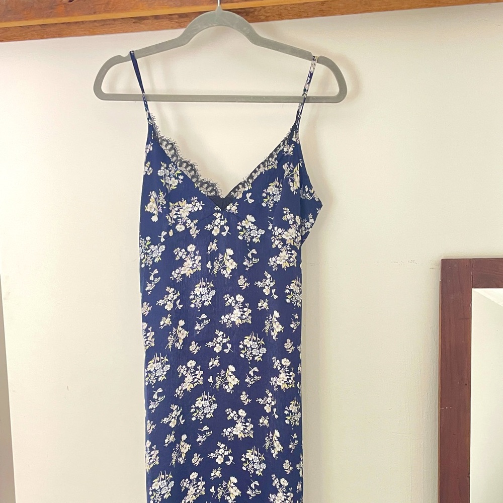 Satin Floral Midi Dress